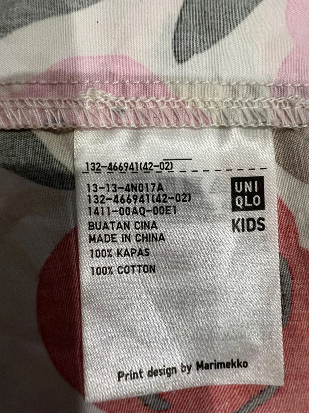 Uniqlo Marimekko Pink Floral Sleeveless Shift Dress 100% Cotton Size 140 Flowers